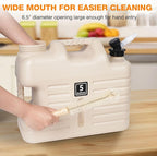 5 Gallon Water Jug, Camping Water Container BPA Free Water Storage with Spigot No Leakage Portable Emergency Water Tank for Outdoor Hiking Camping Picnic Supplies Beige