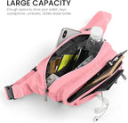 CXWMZY Fanny Packs For Women & Men Waist Pack Hip Bum Bag with Multi-Pockets Large Capacity Waterproof Casual Bum Bag for Disney Traveling Casual Cycling Running Hiking (Pink)