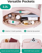 BAGSMART Fanny Packs for Women Cross Body, Quilted Puffy Belt Bag with Pockets, Fashion Waist Packs for Traveling Hiking Camel