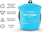 KAMMOK: Roo Single Hammock | Made from Strong & 100% Recycled Water Resistant Ripstop Fabric | Comfortable, Packable, Lightweight (Lifetime Adventure Grade Warranty), Sky Blue