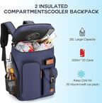 Insulated Cooler Backpack,33/45 Cans Multifunctional Double Deck Leakproof Cooler Bag with Sternum Strap,Large Capacity Lightweight Travel Camping Beach Backpack