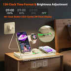 Dual Phone Magnetic Wireless Charging Station for Apple Devices/Apple Ecosystem,with Auto-Switch 7-Color Light & Clock, Compatible with iPhone 17/16/15, for iWatch 11/10/9 & AirPods Pro3（White）