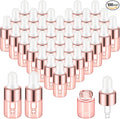 100 Pcs Mini Glass Oil Dropper Bottle Bulk, Clear Essential Small Empty Bottles Sample Containers Perfume Liquid Vials with Cap for Traveling (2 ml,Pink Body)