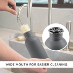 Bambaw Stainless Steel Water Bottle, 750 ml, Grey Sports Bottle, Non-Insulated Water Bottle, Reusable Water Bottle, 750 ml, BPA-Free Flask – Charcoal Grey