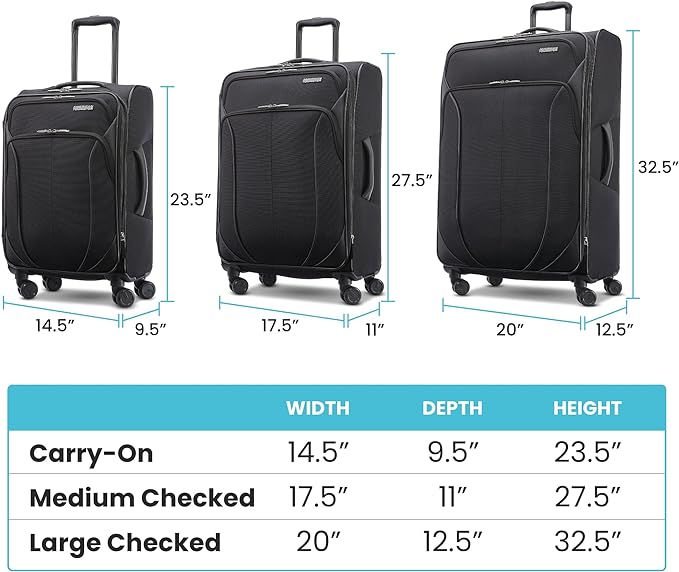 American Tourister 4 KIX 2.0 Expandable Softside Luggage with Spinner Wheels, 28 SPINNER, CLASSIC BLUE