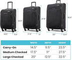 American Tourister 4 KIX 2.0 Expandable Softside Luggage with Spinner Wheels, 20 SPINNER, BLACK