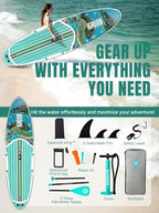 Niphean Inflatable Stand Up Paddle Board with SUP Accessories, Anti-Slip EVA Deck, 10’6’’ Inflatable Paddle Boards for Adults & Youth of All Skill Levels