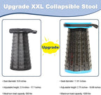 ALEVMOOM 2025 Upgraded XXL 19.7" Collapsible Stool with Cushion, 1000lbs Max Weight Heavy Duty Portable Telescoping Stool, Retractable Seat Folding Chair for Camping Fishing Hiking(Blue-XXL)