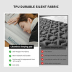 Naturehike Camping Sleeping Pad, Ultralight Inflatable Sleeping Mat with Pillow Built-in Foot Pump, 2.6 Inch Lightweight Air Mattress for Backpacking, Hiking, Traveling (Grey)