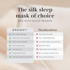 DROWSY Silk Sleep Mask. Face-Hugging, Padded Silk Cocoon for Luxury Sleep in Total Darkness. (Dusty Gold)