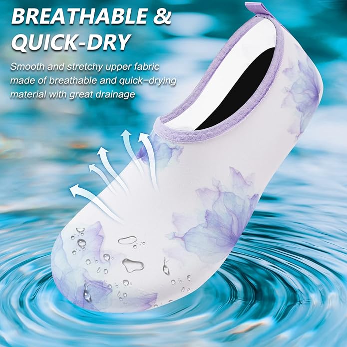 Deevike Water Shoes for Women Men Barefoot Quick-Dry Aqua Socks Slip-on for Beach Swim Surf Yoga Exercise