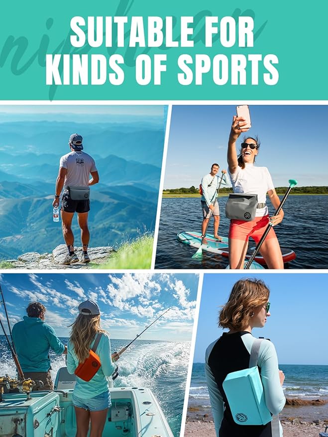 niphean IPX7 Waterproof Dry Bag with Magnetic One-Hand Closure, Durable Waterproof Bag for Kayaking, Paddle Board, Beach, Swimming, Multi-Wear Fanny Pack Style, Dry Bags for Men & Women Outdoor Use