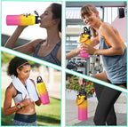 40OZ Insulated Stainless-Steel Water Bottle - Reusable Metal Water Bottles with Straw & Spout Lids, Paracord Handle & Carrier Pouch, Leakproof Workout Water Flask for Women Men