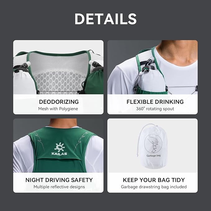 KAILAS FUGA AIR 8 Ⅳ Running Hydration Vest Hydration Pack Lightweight with Two TPU Water Bladders for Women Men Trail Cycling Hiking