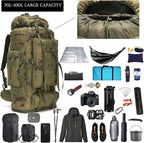 Hiking Backpack for Men 70L/100L Camping Backpack Military Rucksack Molle 3 Days Assault Pack for Climbing
