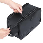 ZEEMO Travel Toiletry Bag for Men, Medium Water-Resistant Double-Sided Full-Open Dopp Kit, Versatile Organizer for Shower and Hygiene Accessories, Bathroom Essentials, Cosmetics, Large, Black