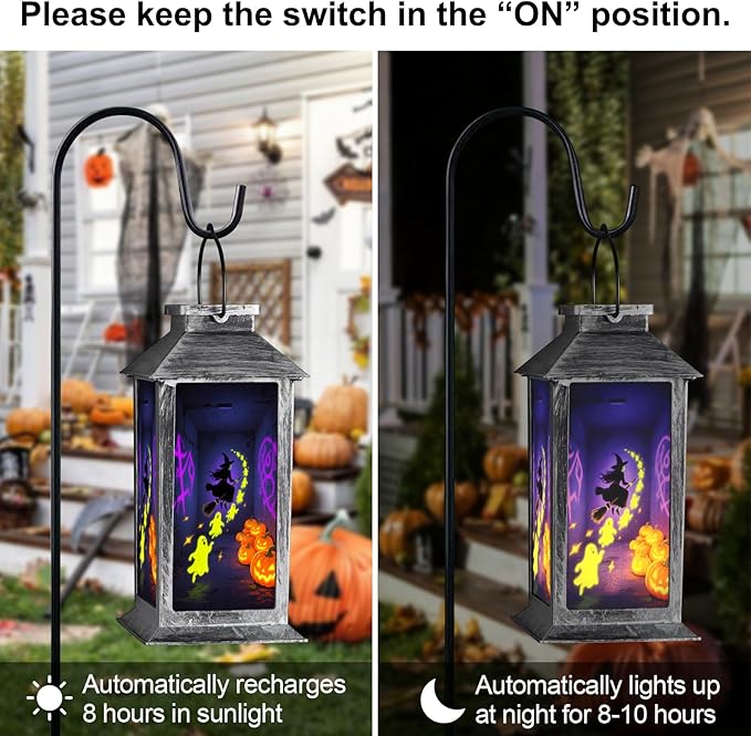 Halloween Decorations Outdoor,Halloween Hanging Decorations,Solar Lantern,Decor for Home Outside Porch Garden Yard Lawn Party Decorations（Ghost Witch Pumpkin）