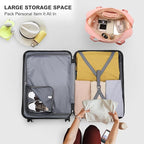 Kono Suitcase Luggage Set Expandable(only 28") Carry On Hardside Luggage with TSA Lock Spinner Wheels (Nude/Rose Pink, 6 piece set)