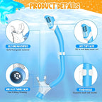 Kids Snorkel Set, Dry Top Snorkeling Gear for Kids, Diving Mask for Youth Boys Girls Age 5-15, Tempered Glass Swimming Goggles Combo Set, Anti-Fog Panoramic View Kids Snorkel Set