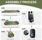 Night Cat Camping Sleeping Bag for Adults 3 Seasons Portable Lightweight Backpacking Hiking Traveling Indoor Outdoor Temperature 5-15℃ 2.6x6.3ft Switch to a Quilt or Blanket