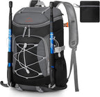 RAINSMORE Foldable Hiking Backpack for Women Men Packable Camping Backpack 40L Waterproof Hiking Daypack Bag Lightweight Collapsible Daypack for Travel Trekking Mountaineering Large Capacity Black