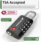 Fosmon TSA Approved Locks for Luggage, Suitcase, Heavy Duty Gun Safe Lock for Gun Case, 4 Digit Shackle Combination Padlock for Travel, Backpack Zipper Anti Theft, Gym Locker, Pistol, Handgun- 3 Pack