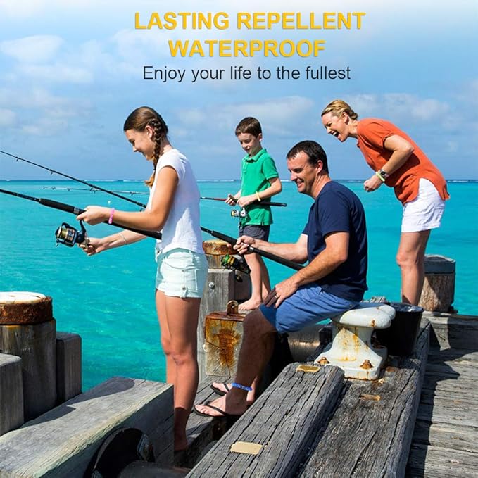 48 Pack Mosquito Repellent Bracelets for Adults & Kids, DEET-Free Wristbands, Individually Wrapped Bug Repellent Bands