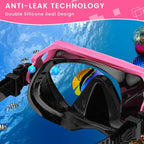 Snorkeling Gear for Adults, Adult Snorkel Mask Set Scuba Diving Dry-Top, Swimming Goggles w/Nose Cover, HD Tempered Glass Panoramic Anti-Leak Anti-Fog, Travel Snorkeling Packages Storage Bag, 2 Pack