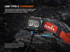 Fenix HL18R-T V2.0 800 Lumen Trail Running Headlamp, USB-C Rechargeable, White and Warm White Lights, Red Lights, Compatible with 3X AAA Batteries, (Black)