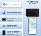 Wallet Tracker Card (Samsung Only),Rechargeable Bluetooth Smart Wallet Tracker,0.08in Ultra-Thin Glass Samsung Tracker Tags for Wallets,Passports & Luggage,IP67 Waterproof (2 Pack)