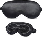 ZIMASILK Adjustable 22 Momme 100% Mulberry Silk Sleep Mask, Upgraded 3D Contoured Cup Eye Mask for Sleeping, Super Soft & Breathable Blindfold, Blackout for Deep Sleeping (Black)