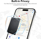 Wallet Tracker Card [Apple MFi Certified] Air Tracker Tag, 0.06in Rechargeable Smartcard Work with Apple Find My, Keys Finder and Item Locator for Passport, Bags, Laptop, Black 1 Pack, iOS only, EB