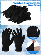 Suhine 200 Pieces Winter Beanies Gloves Sets Include 100 Black Warm Knitted Hats Bulk and 100 Gloves for Men Women Homeless