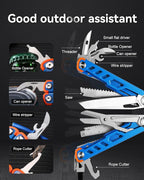 MINI Multitool Pliers,14-In-1 Survival Gear For Outdoor,Home,And Auto RepairBirthday Christmas Gifts For Men Boyfriend Dad Husband(Blue)