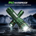 WdtPro Rechargeable Flashlights High Lumens, 1 Pack Super Bright LED Small Tactical EDC Flashlight with 10H Runtime, Portable Flash light for Camping, Home, Emergency Essentials Green Battery Included