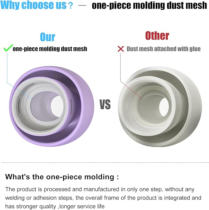 3 Pairs Replacement Ear Tips for AirPods Pro 1st & 2nd Generation with Noise Reduction Hole, Silicone Ear Tips for AirPods Pro with Portable Storage Box and Fits in Charging Case (Medium, Lavender)