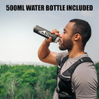 Running Phone Holder Vest with 500ml/17oz Running Water Bottle | Waterproof Phone Pouch Reflective Vest | 8 Pockets, Lightweight Hydration | Accessories for Men & Women