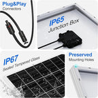 ECO-WORTHY 195 Watt Solar Panel 12 Volt Monocrystalline Solar Panel High Efficiency PV Module Power Charger for Sunsheds, Canopies, RVs, Farms and Other Off-Grid Applications