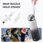 Enerbone 32 oz Insulated Water Bottle, Stainless Steel Bottle with Carrying Strap, Double-Wall Vacuum Insulation Design, Leakproof Sports Bottle with Straw, Keep Drinks Cold or Hot for Hours