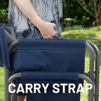 TIMBER RIDGE Aluminum Oversized Camping Chair, Lightweight Portable Directors Chair with Side Table Detachable Side Pocket for Outdoor Camping, Lawn, Picnic, Support 400lbs Blue