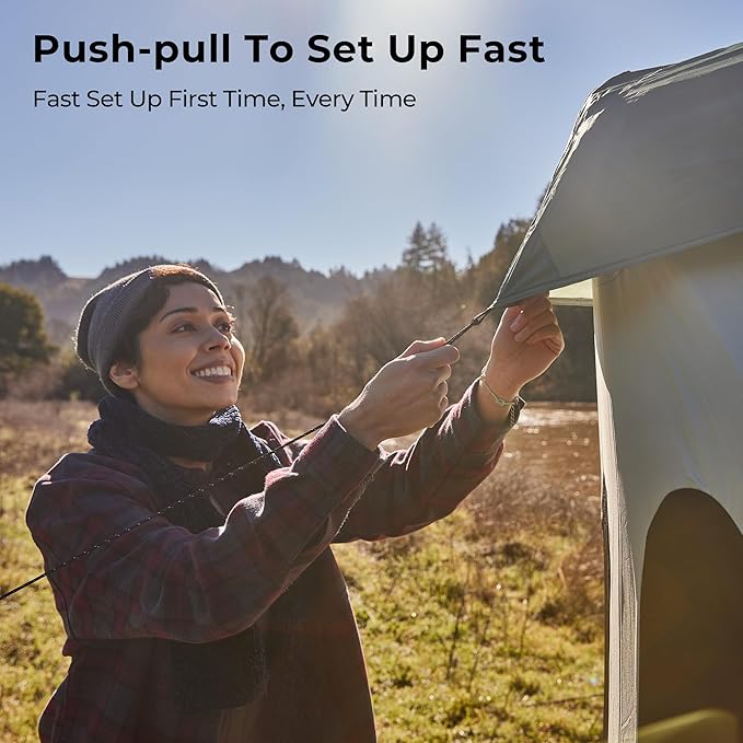 ACACIA Camping Tent, Pop Up Camping Tent with 8 Windows and Footprint, Waterproof Windproof Easy Setup Hub Tent for Family Camping, Hiking and Glamping