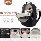LOVEVOOK Laptop Backpack for Women 15.6 inch,Cute Womens Travel Backpack Purse,Professional Laptop Computer Bag,Waterproof Work Business College Teacher Bags Carry on Backpack with USB Port,Black-2