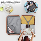 Kono Suitcase Set 3 Piece Luggage Set Expandable(only 28") Carry On Hardside Luggage with TSA Lock Spinner Wheels (Apricot Blue, 6 piece set)