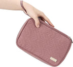 NISHEL Travel Cord Organizer Case, Double Layers Tech Electronic Bag, Essentials for Charger, Cable, Phone, Flash drive, Large, Rose-wood Pink