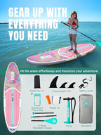 Niphean Inflatable Stand Up Paddle Board with SUP Accessories, Anti-Slip EVA Deck, 10’6’’ Inflatable Paddle Boards for Adults & Youth of All Skill Levels