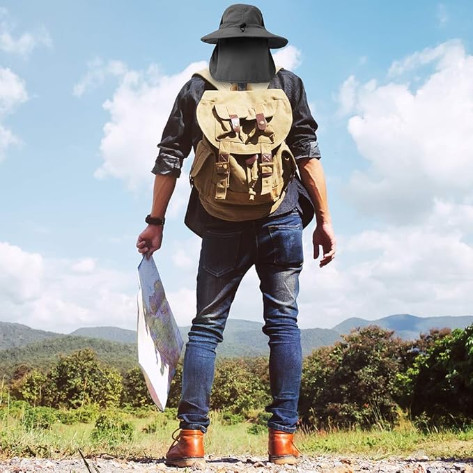 SUN CUBE Wide Brim Sun Hat Men Women, Fishing Hats Sun UV Protection, Mens Hiking Bucket Hat Safari Beach Boonie, UPF 50+