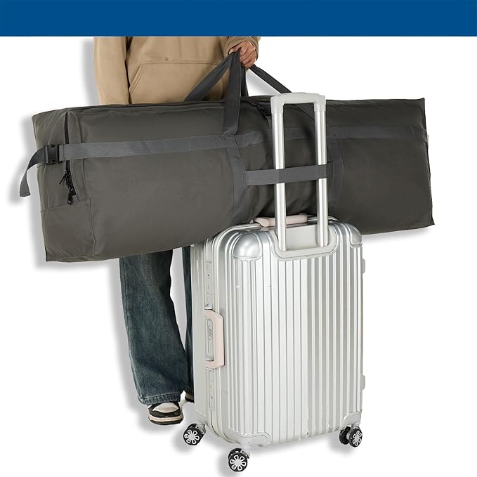 Large Duffel Bag, Waterproof Carry on Weekend Overnight Storage Bag over Luggage for Airline, Travel, Camping, Moving
