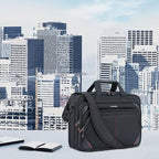 KROSER Laptop Bag 15.6 Inch Briefcase Messenger Bag Water Repellent Computer Case Shoulder Bag Durable Tablet Sleeve with RFID Pockets for Business/College/Women/Men - Black/Red
