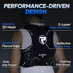 All-in-One Multi Sport Running Vest including Water Bottle, Whistle, 11 Pockets & 6 Straps – Ergonomic Lightweight Reflective Gear
