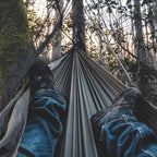 onewind 12Ft Camping Hammock with Mosquito Net, Ridgeline Double Hammock Portable Lightweight Large Hammock Ripstop Nylon Durable with 2 * 12Ft Tree Straps for Camping Hiking Backpacking, OD Green